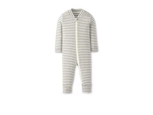 Hanna Andersson, Unisex Kids, Striped 2-Way Zip Sleeper in HannaSoft™ (Infant/Toddler), Limestone/Ecru, 12-18 Months, Infant