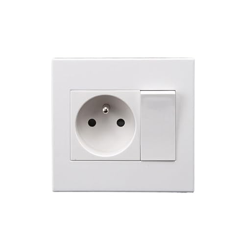 Interruptor de botón de pared de 1 entrada y 1 vía con panel de enchufe de 250V 2