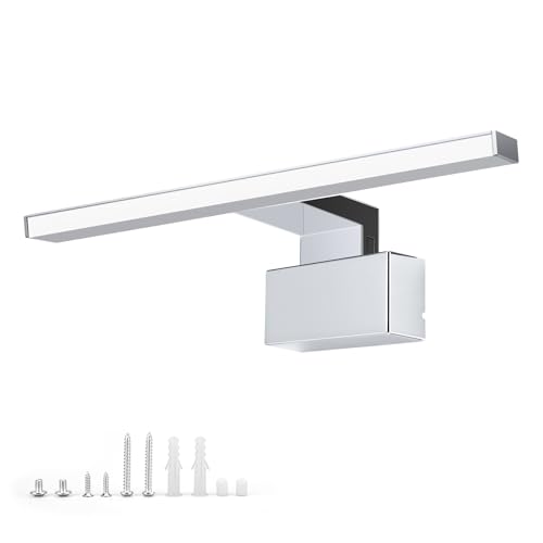 NBEASTKEY LED Spiegelleuchte 30cm 5W 4000K IP44 wasserdicht, Alu 3-in-1 Montage flimmerfrei 230V für Badschrank & Schminkbereich (Wandleuchte, Badbeleuchtung)