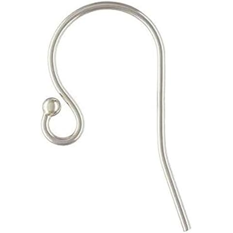 Regal Findings- 10 pcs 925 Sterling Silver Dot Ball French Hook Ear Wires Ball Dot 20x11mm/ Dangle Earring Hooks (Wire ~22 GA) Cover