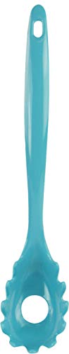Spaghetti Spoon, Pasta Server, Fork with Ergonomic Handle, Heat Resistant, BPA Free,11.5 inch Melamine Utensil by Reston Lloyd, Aqua-Blue