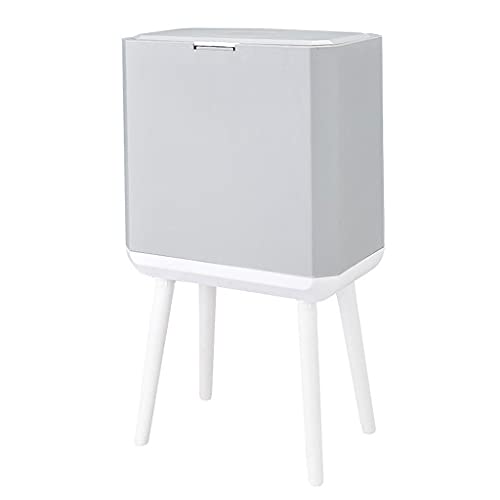 trashcan 14L Classification Trash Can Household Living Room Kitchen Trash Can with Lid Trash Can Storage Box Tall Trash Can binliters (Color : Gris)