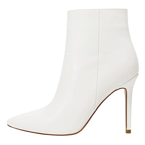 Ankle Boots for Women Stiletto High Heel Pointed Toe Boots with Zipper