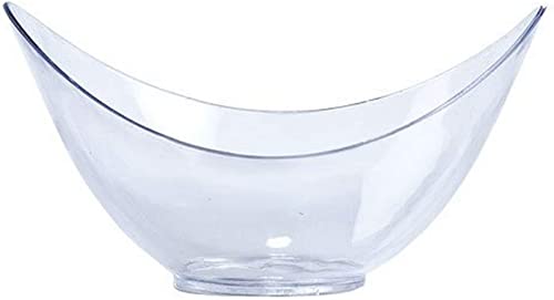 Lillian Mini Plastic Oval Bowls, 1.5 Oz, Clear #TOP11