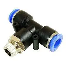 Pneumatic PT Male Branch Tee 6mm tube OD x 1/4