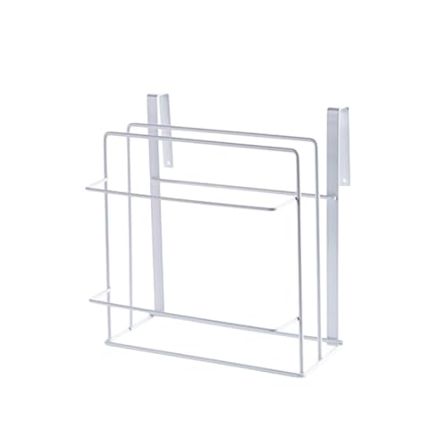 Estante de pared de doble capa de hierro blanco para tablas y paños 2