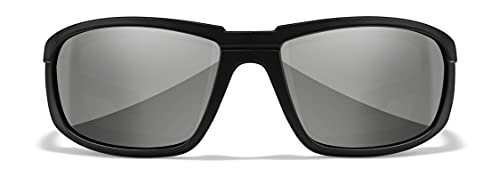 Wiley X WX Boss Sunglasses, Safety Glasses for Men and Women, UV Eye Protection for Shooting, Fishing, Biking, and Extreme Sports, Matte Black Frames, Silver Flash Tinted Lenses2