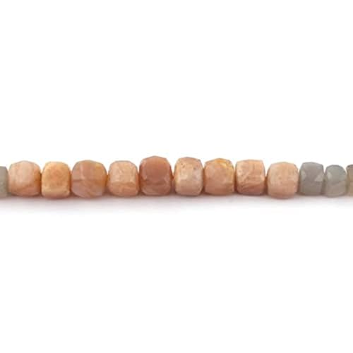 Perle pierre de lune multi briolette cube 6-8mm pour collier diy - 2