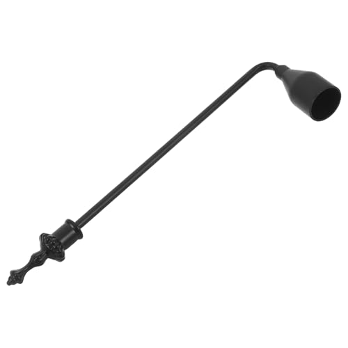 GOOHOCHY Metallljussläckare med Långt Handtag Robust Flamsläckare för Ljus och Vekar Brandsäker och Lätt att Rengöra Elegant Svart Design för Hem Fest och