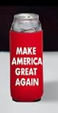 PKM Collapsible Neoprene Can Coolers Make America Great Again Trump 2024 (Red Trump Maga Make America Great Again, Slim Can Cooler)
