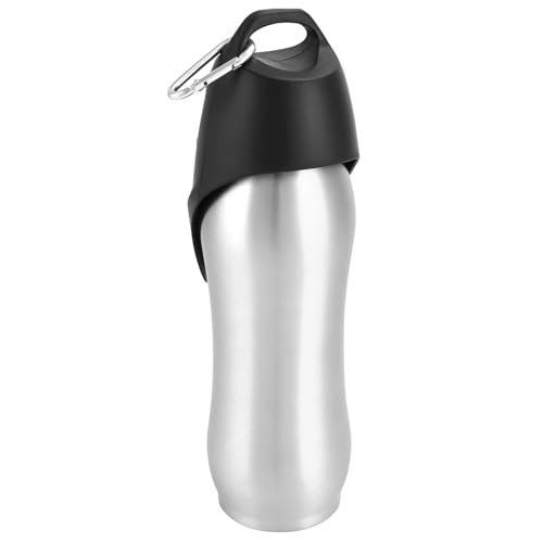 QWORK® Trinkflasche Hund Große 750ml, Hundetrinkflaschen aus 304 Edelstahl, Hundetrinkflasche Tragbar, zum Spazierengehen, Wandern, für Outdoor-Aktivitäten