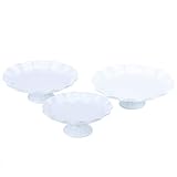 VILAVITA 3-Set Cake Stands Round Cupcake Stands Metal Dessert Display Cake Stand, White
