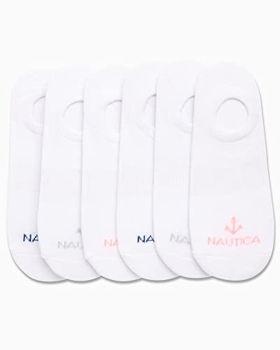Image of Nautica Womens No Show Socks - 6 Pack Soft Stretch Performance Athletic No Show Liner Socks for Women with Non Slip Grip