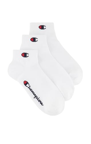 Champion Mixte Socks Basics 3pk Quarter Chaussettes, Blanc, 39-42 EU