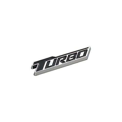 Image of 2 Pack Universal Metal Turbo Badge Emblem Car Auto Fender Trunk Tailgate Decal Sticker (Silver Black)