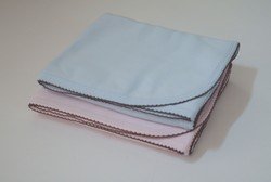 Pink and Chocolate Trimmed Cotton Receiving Blanket