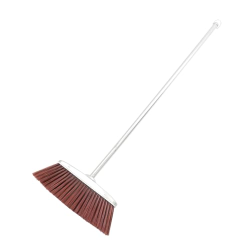 AUTSUPPL Escoba de Mango Acero Inoxidable para Limpieza Doméstica Escoba Manual Resistente y Ligera para Barrer Polvo y Basura Interiores Práctica y Fácil de Almacenar Color Marrón