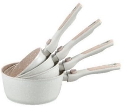 Royal Swiss Lot de 6 casseroles avec poignée amovible | Casseroles 14/16/18/20 cm + couvercle en verre universel | Convient à l'induction | Set de cuisine peu encombrant pour tous les types de plaques