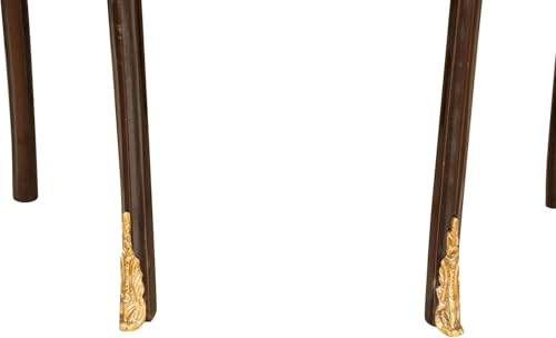 Biscottini Mesita de noche vintage 69 x 24 x 46 cm – Mesita de noche dormitorio madera – Mesa media luna retro – Mesa entrada estrecha y alta – Mesas altas 3 cajones - imagen 7