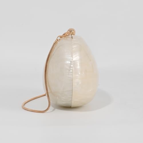 Image of Pearl Clutch Purses For Women,Shell Acrylic Handbags Evening Bag Purse Small Shoulder Crossbody Bags Wedding Designer