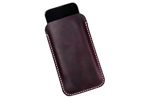 Premium leather thin cell phone cases, minimalist iphone luxury leather sleeve for iphone 14 plus 13 12 Pro Max X09-LPL05S