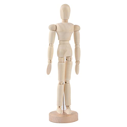 Wooden Figure Male Movable Wood Manikin Jointed Mannequin Body Doll for Home Decor Drawing 8inch