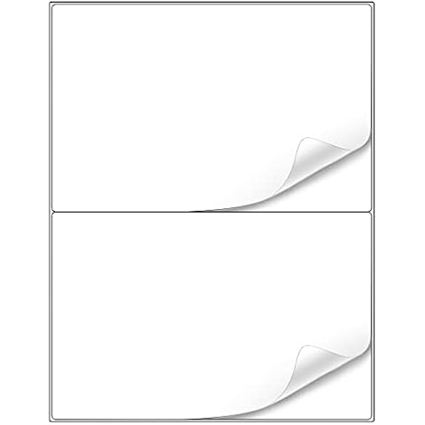 Methdic 8-1/2"×5-1/2" Shipping Labels 100 Labels Sticker Paper for Laser/Ink Jet Printer mailing Labels 8.5"×11" White 2 per Sheet Cover
