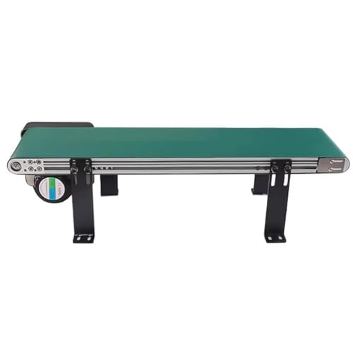 Mini nastro trasportatore elettrico per desktop, linea di montaggio in lega di alluminio a velocità regolabile, cinghia per imballaggio in PVC (30 x 150 cm) - ideale per fabbriche e postazioni di