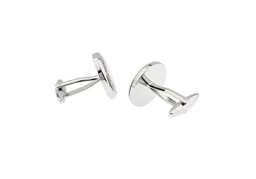 Mancuernillas Daesar Vintage para Hombre Redondas Plata miniatura 2