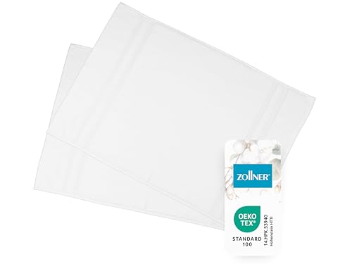 ZOLLNER Set de 2 Tapis de Bain en 50x70 cm - Tapis de Bain en Coton très Absorbant et Moelleux - Lavable jusqu'à 95°C - Convient au Chauffage au Sol - en...