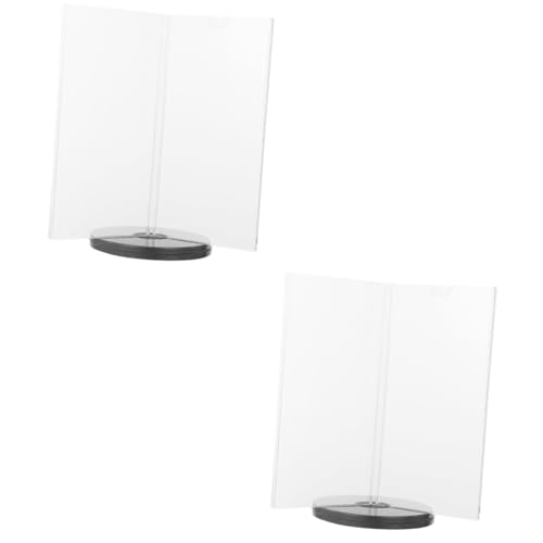 SHINEOFI Lot De 2 Présentoirs De Menu Rotatifs Avec Base En Acrylique Support Daffichage De Menu Multi-faces Pour Restaurant Salon Professionnel Mariage