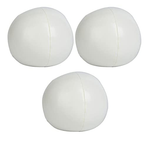 3 szt. Piłki do żonglowania PU Leather Soft Juggling Learning Ball dla początkujących Profesjonaliści Dzieci Dorośli Nauka sztuki żonglowania dla dorosłych i dzieci (biała)