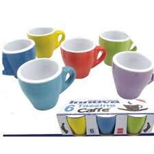  SET 6 TAZZINE PER CAFFE\' TIPO BAR IN CERAMICA, SENZA PIATTINI