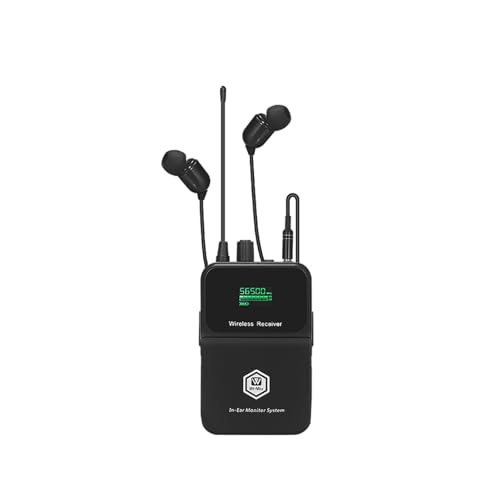 Image of W IN-MIX EM100 UHF Wireless in-Ear Monitor System 1 Bodypacks Mono IEM System, PLL Technology, 300ft Range, Ultra-Low Latency for Live Stage, Recording Studio & Musicians