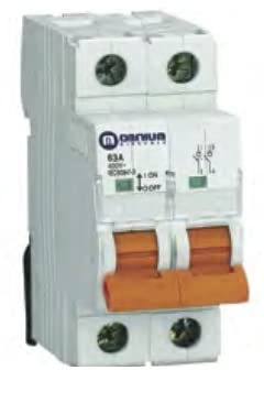 Interrupteur 2 pôles 25 A 6 KA