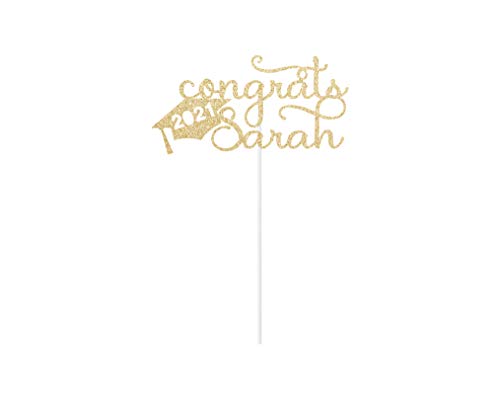 Custom Graduation Cake Topper - 2021 Congrats Grad - any color glitter
