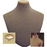 Men's Tie Display, Dark Tan, W/ rounded Wood Neck Block