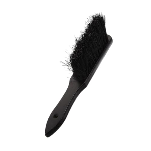 TOBBOMEY Brosse de Cheminée Noire Manche en Bois Poils Denses Résistants Accessoire de Nettoyage Multifonction pour Foyer Barbecue et Entretien Domestique Brosse Compacte et Légère