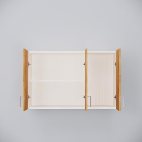 Image of SPECIALITY PANELS 3 Door Modular Wall Mounted Kitchen Cabinet with Adjustable Shelf Space Saving Storage Unit | Engineered Wood Cupboard for Kitchen Living Room Organizer Furniture | DIY Assembly