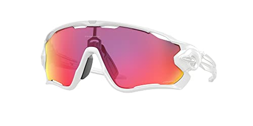 Oakley OO9290 - Juego de lentes de sol OO 9290 JAWBREAKER 929055 con correa blanca pulida y negra media, Blanco (Polished White), 31/131/121