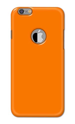 Image of Plain Orange Hard Back Case Cover for Apple iPhone 6 Logo (4.7 inch) / iPhone 6S Logo (4.7 inch) Back Cover -(J5) VNS2229