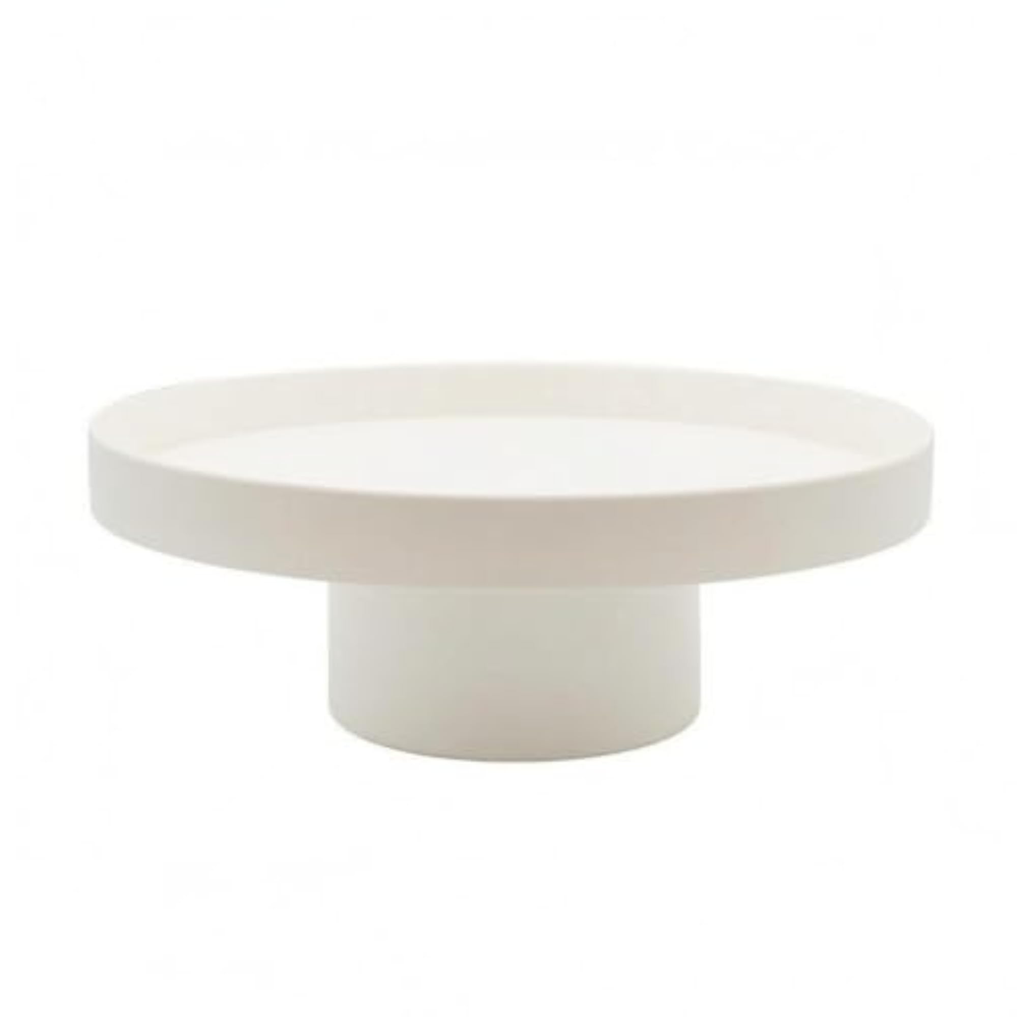 Minimalist White Round Tabletop Tray, Modern Decor Riser
