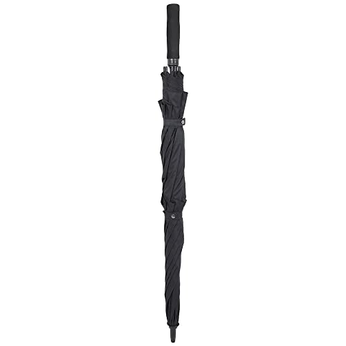 Lifeventure Parapluie de golf extra large à ouverture automatique de 157,5 cm avec auvent indéchirable durable, ventilé, coupe-vent, imperméable, noir, taille unique