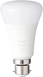 Philips Hue White Smart Bulb Twin Pack LED [B22 Bayonet Cap] - 806 Lumens (60W equivalent). Works with Alexa, Google Assistant and Apple Homekit