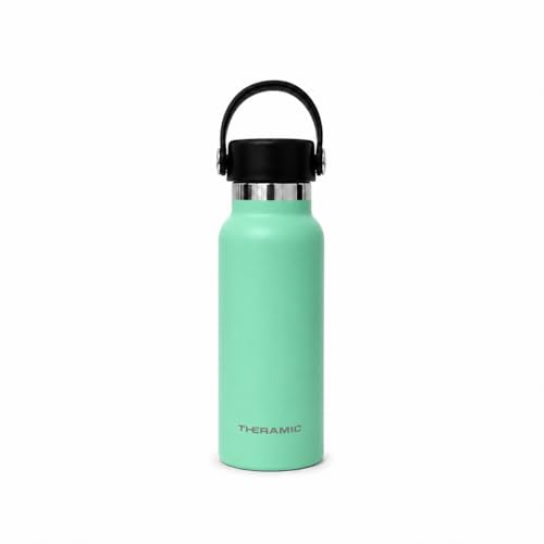 Theramic - Botella Agua Térmica 350 ml en Acero Inoxidable con doble pared y recubrimiento interno cerámico. (350 Verde)