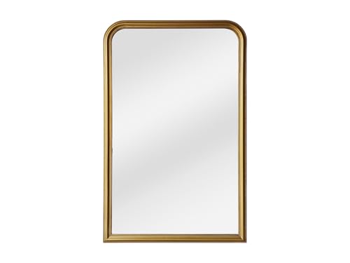 Vente-unique - Grand Miroir en Bois de Paulownia - L. 120 x H. 190 cm - Doré Effet Laiton- Heloise
