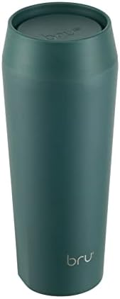 BRU - Reusable Stainless Steel Travel Mug, Vacuum Insulated Coffee Tumbler, Ceramic-lined, Leak-Proof, 12h Hot & 24h Cold (16 oz, Aranya Green)