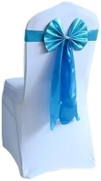 Long Tail Bow Tie Sash Spandex Ribbon Gold/Silver Wedding Chair Knot Decoration Chair Sash A10 (A04)