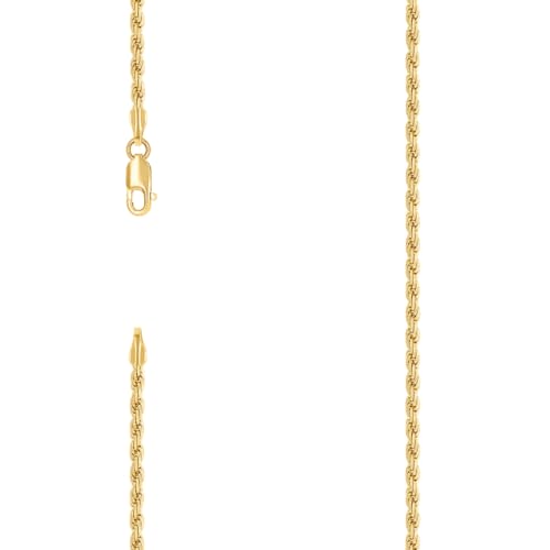 Chaîne en argent 925 massif jaune 2.5 mm | L'excellence de la bijouterie fine