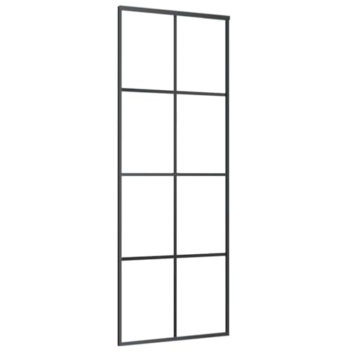 vidaXL Puerta Corredera Deslizante Moderna Salón Sala de Estar Baño Cristal Ahorra Espacio de Aluminio y Vidrio ESG 76x205 cm Negro